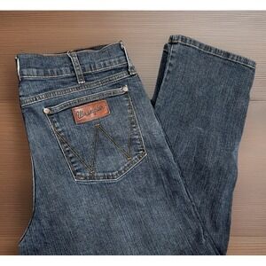 Wrangler Retro Relaxed Boot Jeans 36x30 Dark Wash Western Cowboy Denim